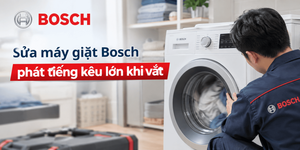 Máy giặt Bosch kêu to khi vắt