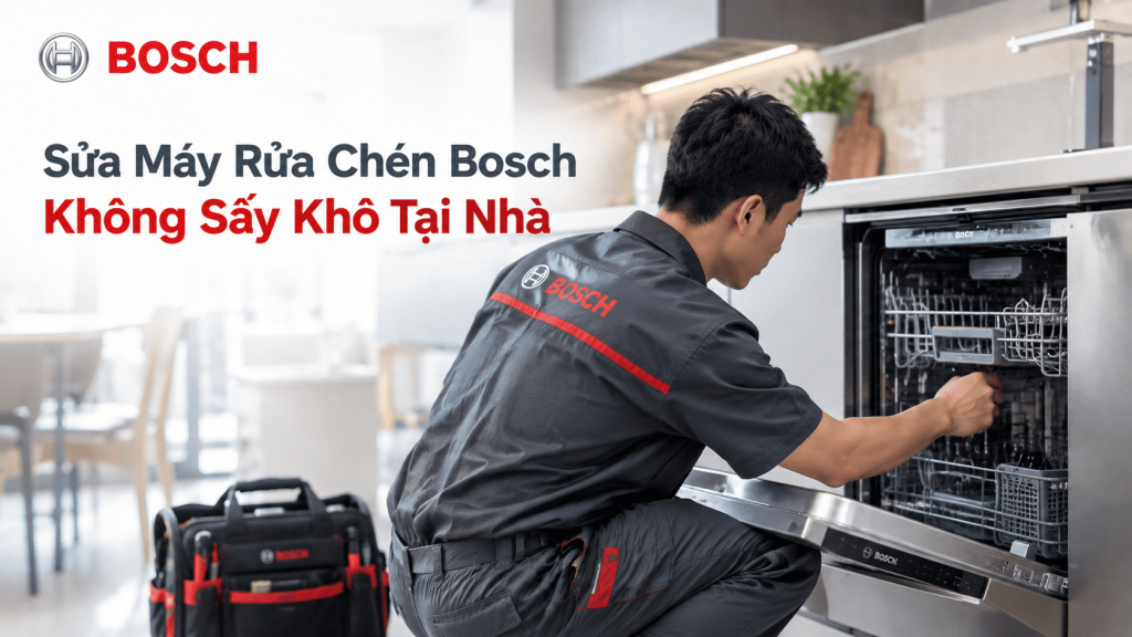 Máy rửa chén Bosch rửa xong bát vẫn ướt